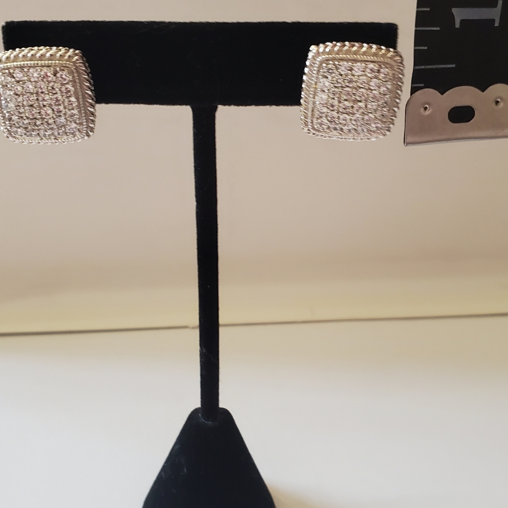 Judith Ripka Pave Diamonique Earrings - Picture 9 of 13